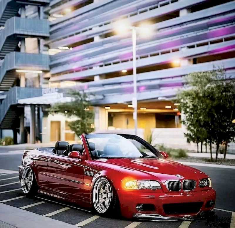 Egyptian Red BMW E46 Convertible AIRBFT AirRide Low Stance Tuning